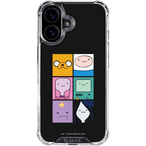 Adult Swim Adventure Time Character Tiles iPhone 16 Plus Clear Case