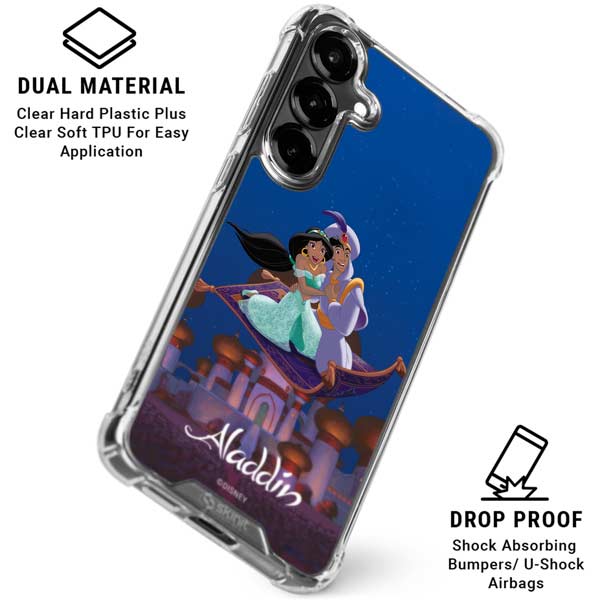 Disney Aladdin and Jasmine Magic Carpet Galaxy S26 Clear Case