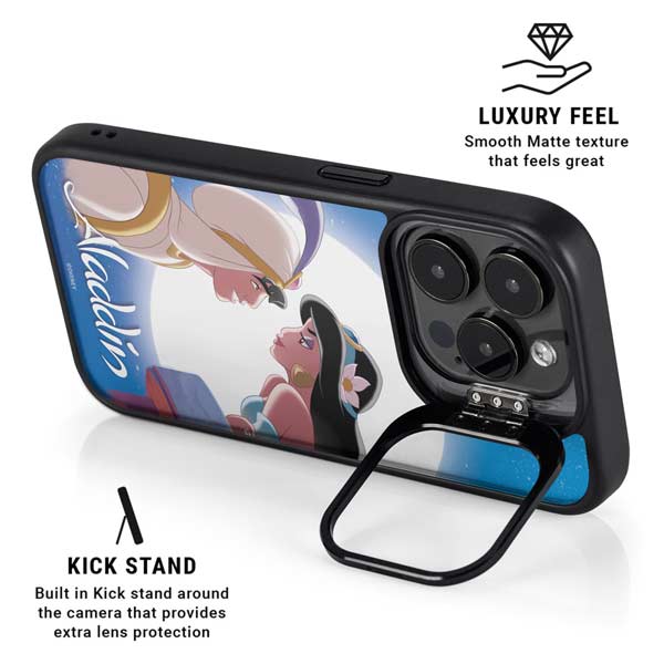 Disney Aladdin and Princess Jasmine Kiss iPhone 14 Pro Kickstand Case