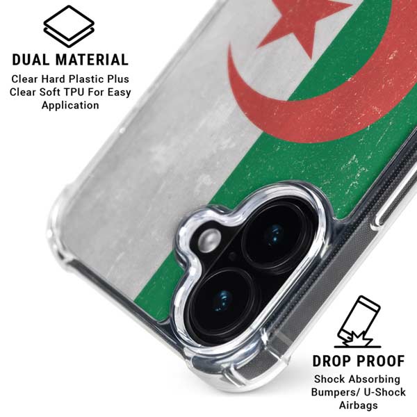 Algeria Flag Distressed iPhone 17 Clear Case