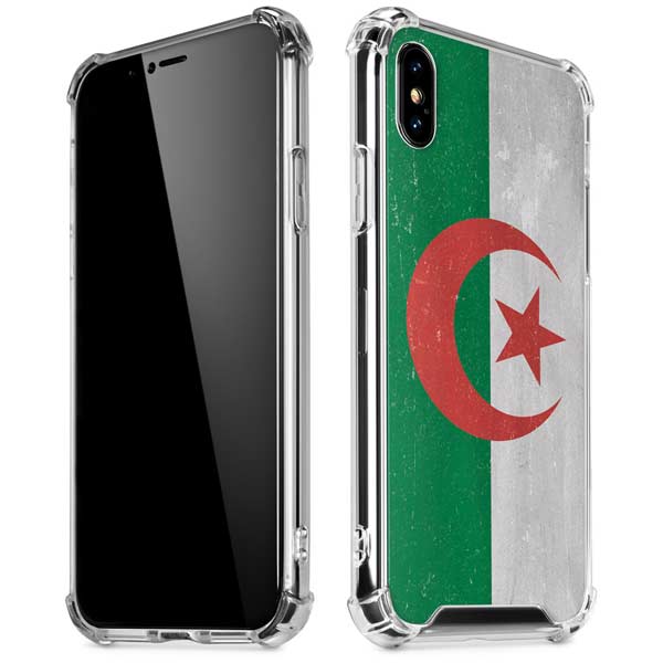 Algeria Flag Distressed iPhone X/XS Clear Case
