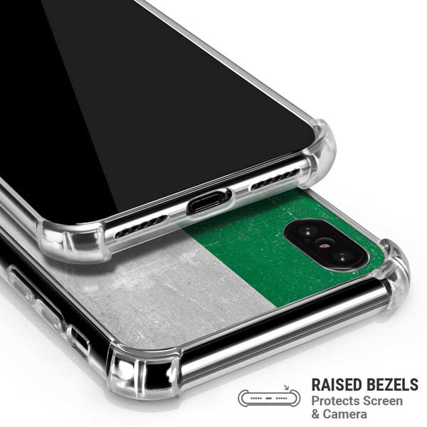 Algeria Flag Distressed iPhone X/XS Clear Case
