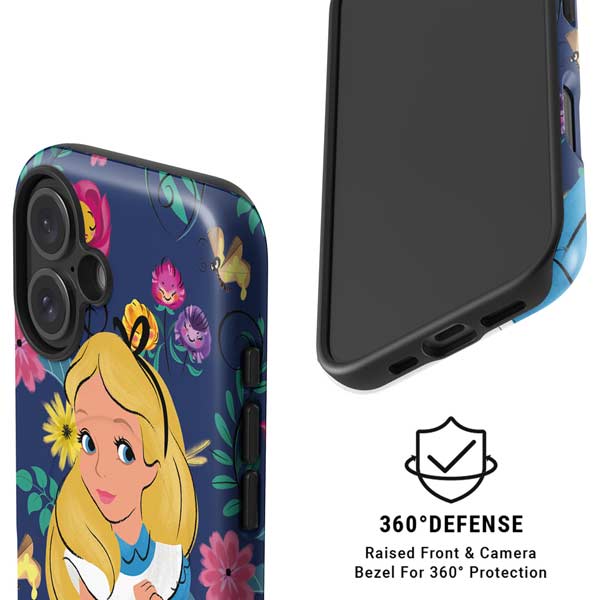 Disney Alice in Wonderland (animated) Floral Print iPhone 16 Plus Magsafe Impact Case