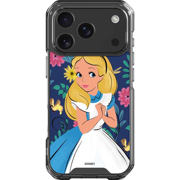 Disney Alice in Wonderland (animated) Floral Print iPhone 17 Pro Clear Case