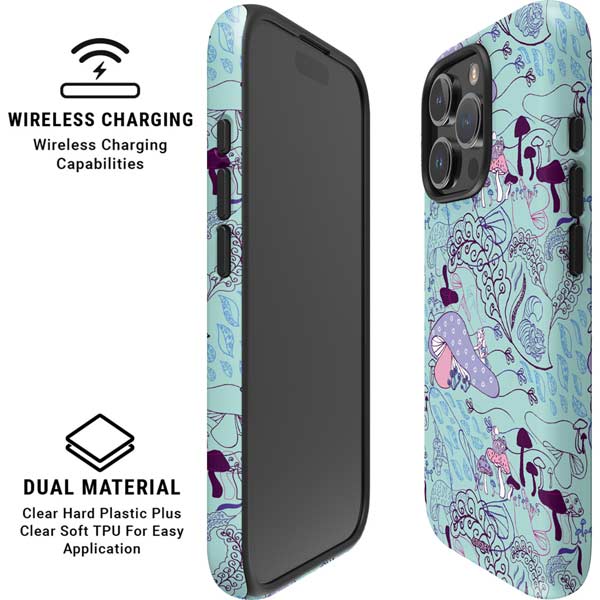 Disney Alice in Wonderland (animated) Mushrooms Print Pattern iPhone 16 Pro Magsafe Impact Case