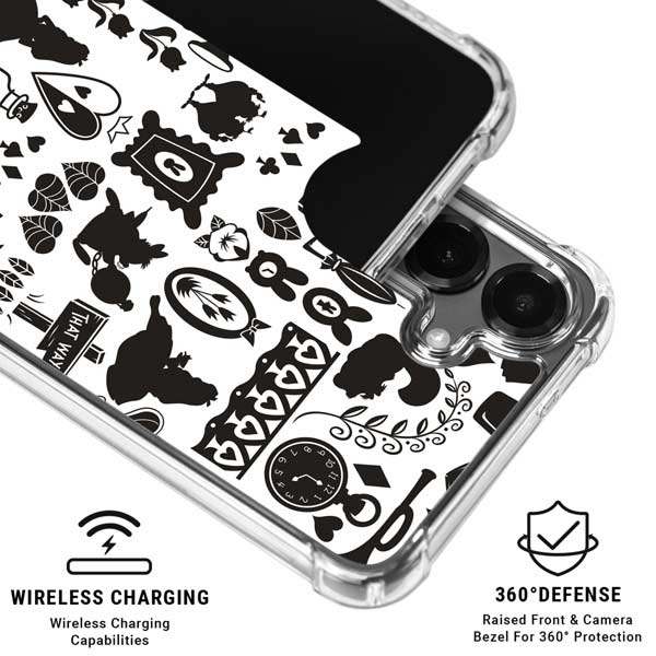 Disney Alice in Wonderland (animated) Silhouette Pattern Galaxy S26 Clear Case