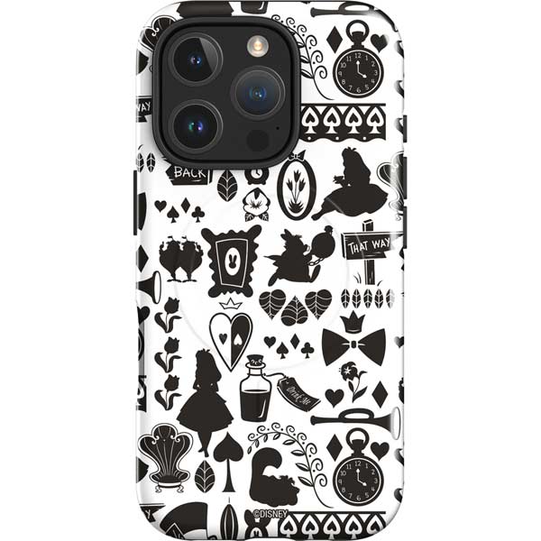 Disney Alice in Wonderland (animated) Silhouette Pattern iPhone 16 Pro Magsafe Impact Case