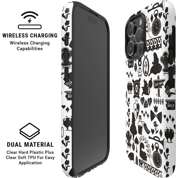 Disney Alice in Wonderland (animated) Silhouette Pattern iPhone 16 Pro Magsafe Impact Case
