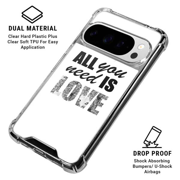 All You Need Is Love BW Google Pixel 10 Pro Clear Case