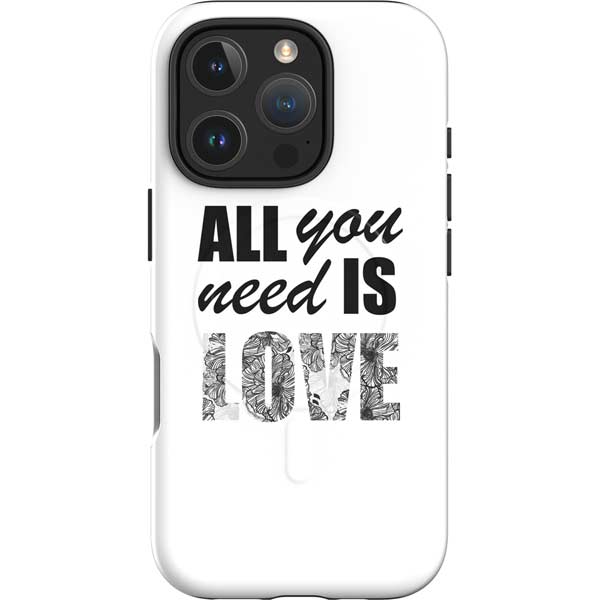 All You Need Is Love BW iPhone 16 Pro Magsafe Impact Case