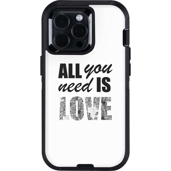 All You Need Is Love BW Otterbox Defender iPhone Skin