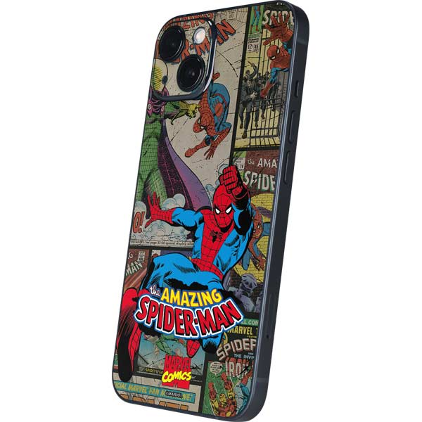 Marvel Classic Comics Amazing Spider-Man Collage iPhone 15 Skin
