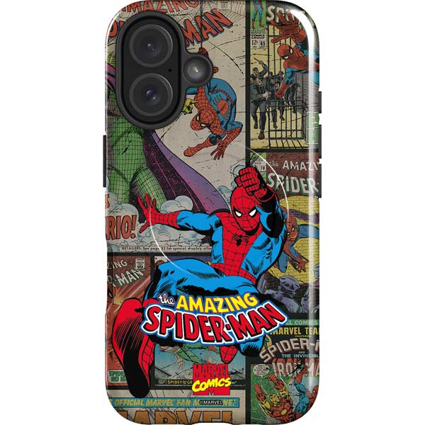 Marvel Classic Comics Amazing Spider-Man Collage iPhone 16 Magsafe Impact Case