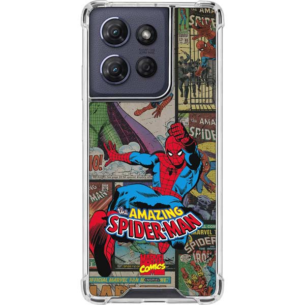 Marvel Classic Comics Amazing Spider-Man Collage Moto G 5G (2025) Clear Case