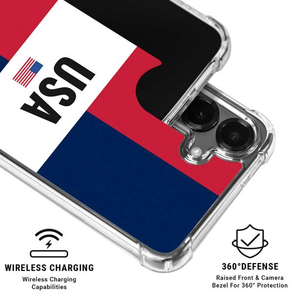 American Flag Color Block Galaxy S26 Plus Clear Case
