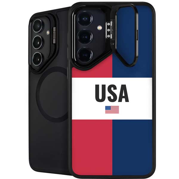 American Flag Color Block Galaxy S26 Plus Kickstand Case