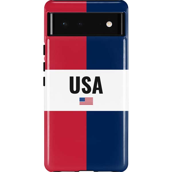 American Flag Color Block Pixel Cases