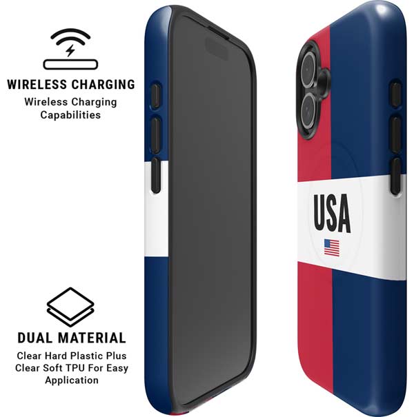 American Flag Color Block iPhone 16 Magsafe Impact Case