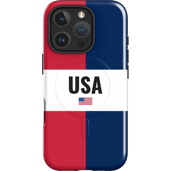 American Flag Color Block iPhone 16 Pro Max Magsafe Impact Case