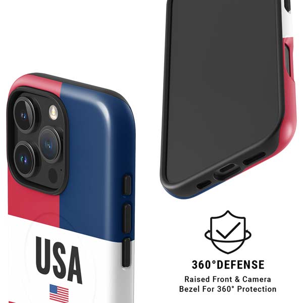 American Flag Color Block iPhone 16 Pro Max Magsafe Impact Case