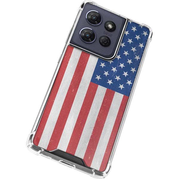 American Flag Distressed Moto G Play 5G (2025) Clear Case