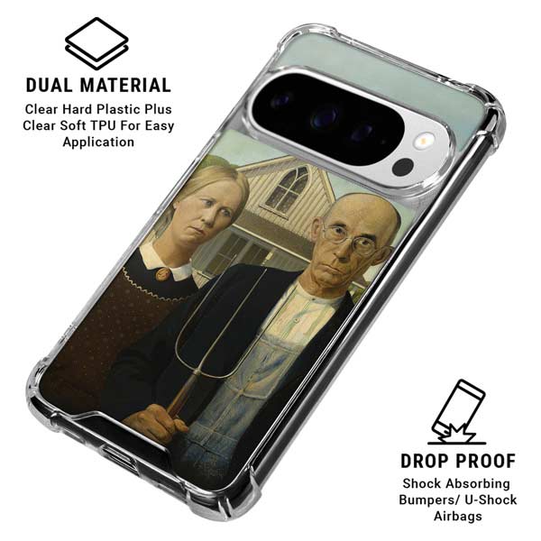 Grant Wood American Gothic Google Pixel 10 Pro XL Clear Case