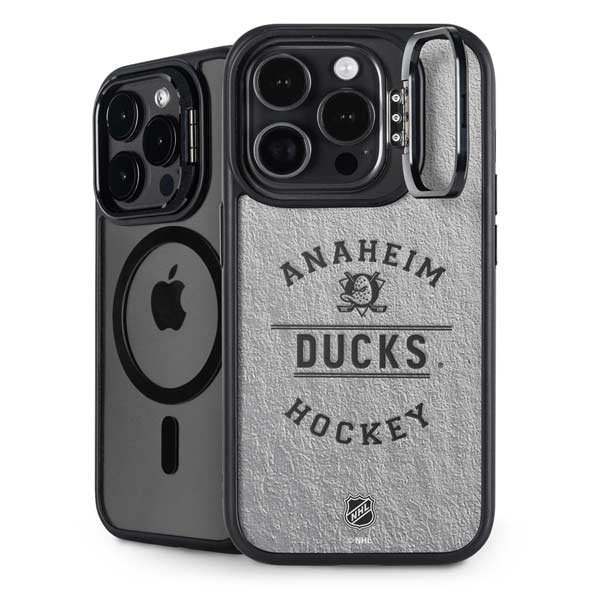 NHL Anaheim Ducks Black Text iPhone 14 Pro Max Kickstand Case