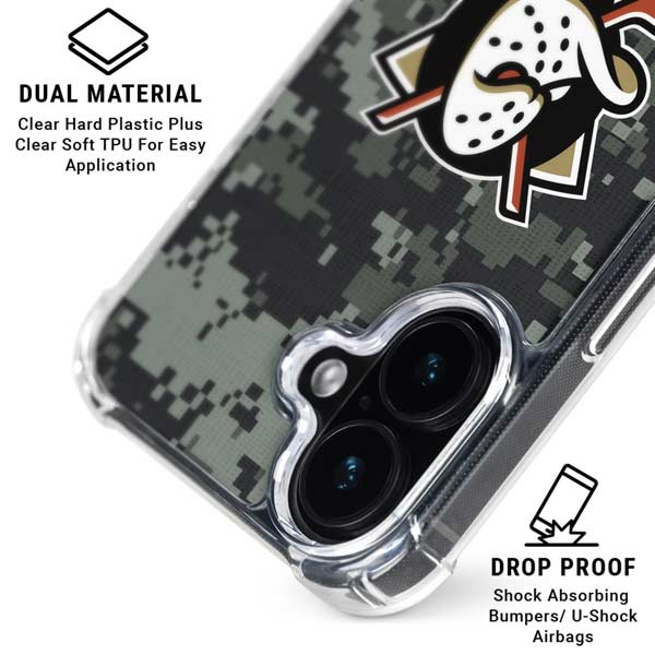NHL Anaheim Ducks Camo iPhone 17 Clear Case