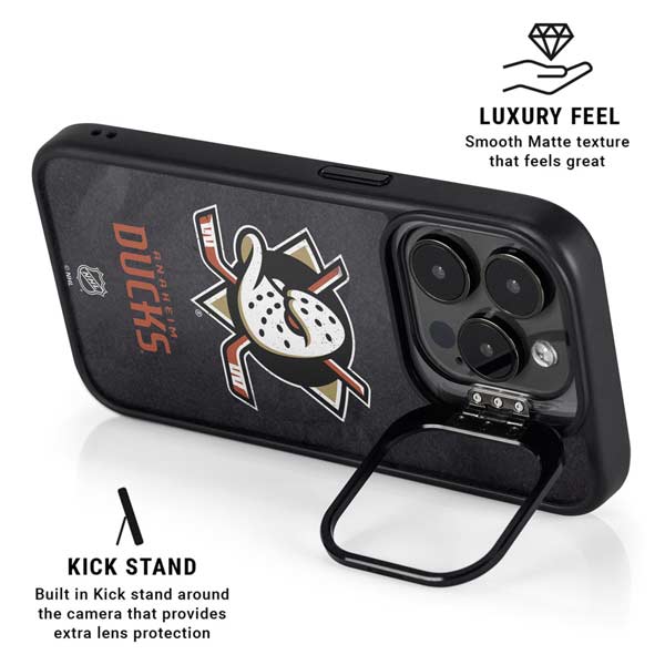 NHL Anaheim Ducks Distressed iPhone 14 Pro Max Kickstand Case