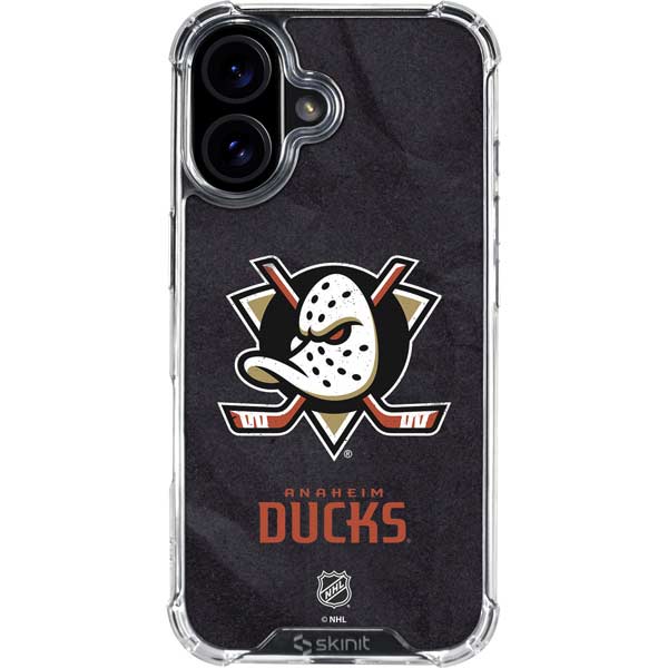 NHL Anaheim Ducks Distressed iPhone 17 Clear Case