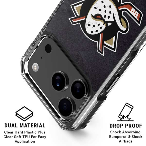 NHL Anaheim Ducks Distressed iPhone 17 Pro Clear Case
