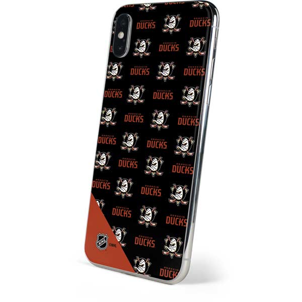 NHL Anaheim Ducks Pattern iPhone XS Skin