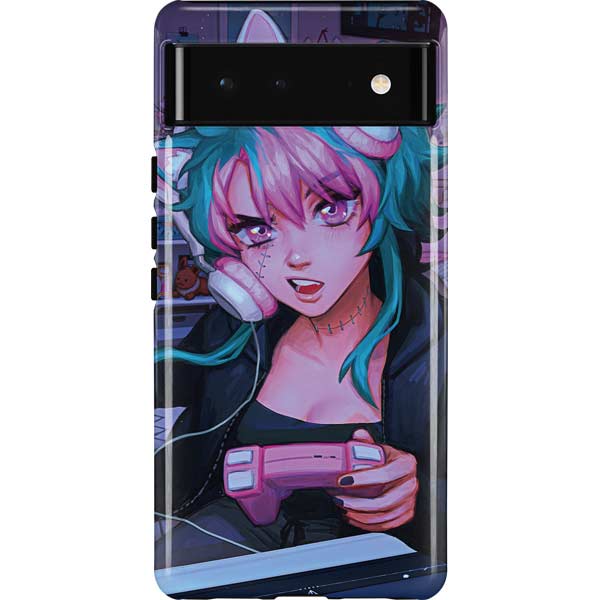 Anime Catgirl Gamer Nerd by Ivy Dolamore Pixel Cases