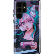Anime Catgirl Gamer Nerd by Ivy Dolamore Galaxy Cases