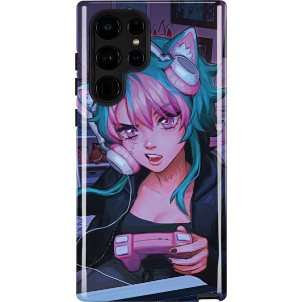 Anime Catgirl Gamer Nerd by Ivy Dolamore Galaxy Cases