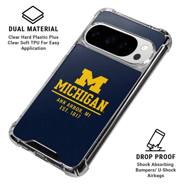 University of Michigan Ann Arbor Est 1817 Google Pixel 10 Pro Clear Case
