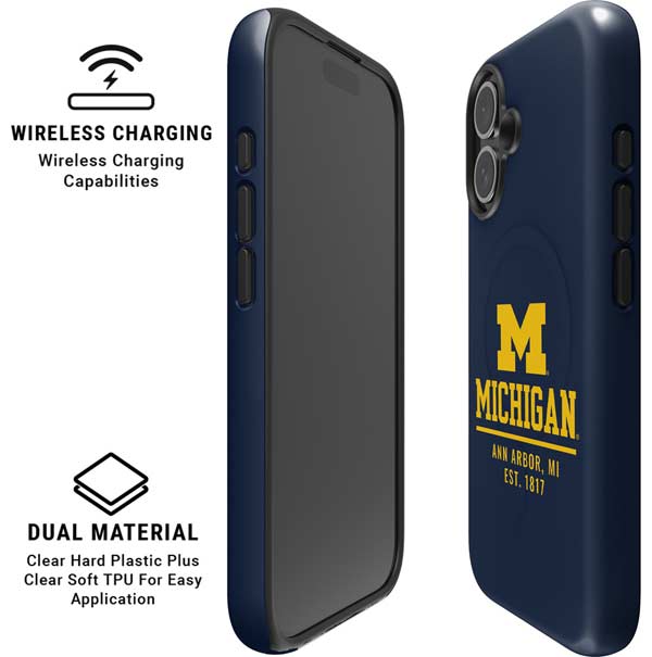 University of Michigan Ann Arbor Est 1817 iPhone 16 Magsafe Impact Case