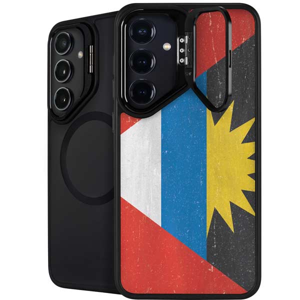 Antigua and Barbuda Flag Distressed Galaxy S26 Plus Kickstand Case