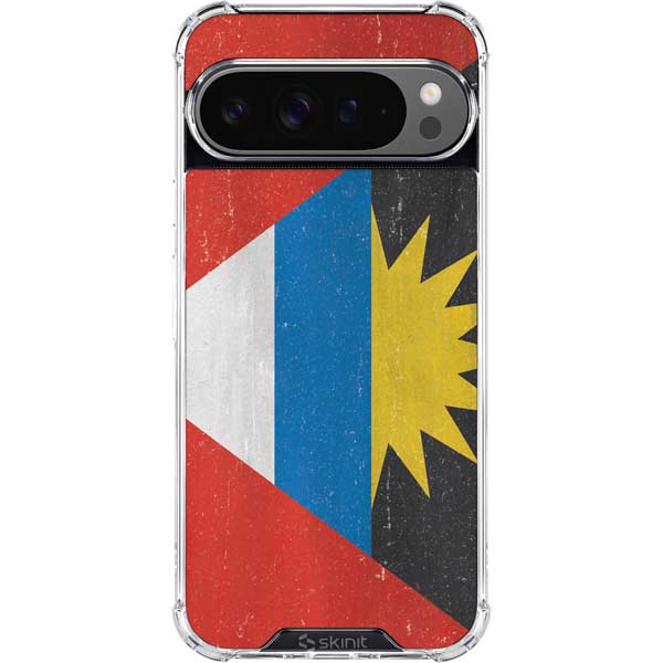 Antigua and Barbuda Flag Distressed Google Pixel 10 Pro XL Clear Case