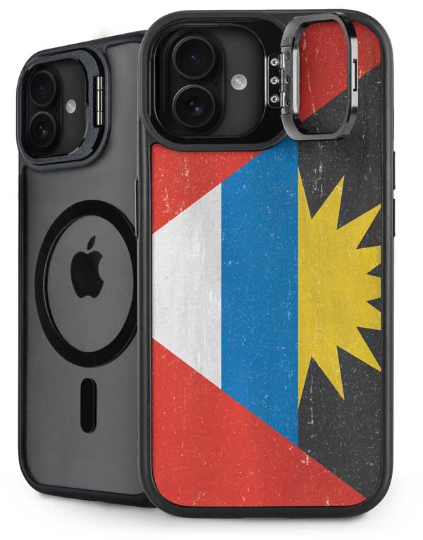 Antigua and Barbuda Flag Distressed iPhone 16 Kickstand Case