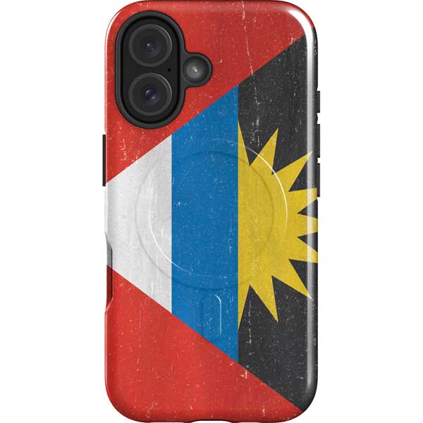Antigua and Barbuda Flag Distressed iPhone 16 Magsafe Impact Case