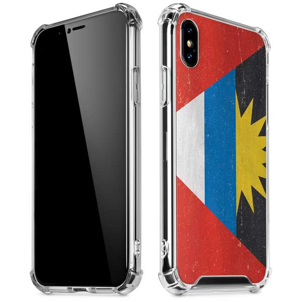 Antigua and Barbuda Flag Distressed iPhone X/XS Clear Case
