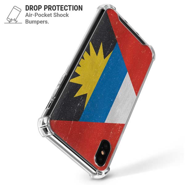 Antigua and Barbuda Flag Distressed iPhone X/XS Clear Case