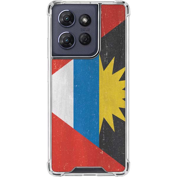 Antigua and Barbuda Flag Distressed Moto G 5G (2025) Clear Case