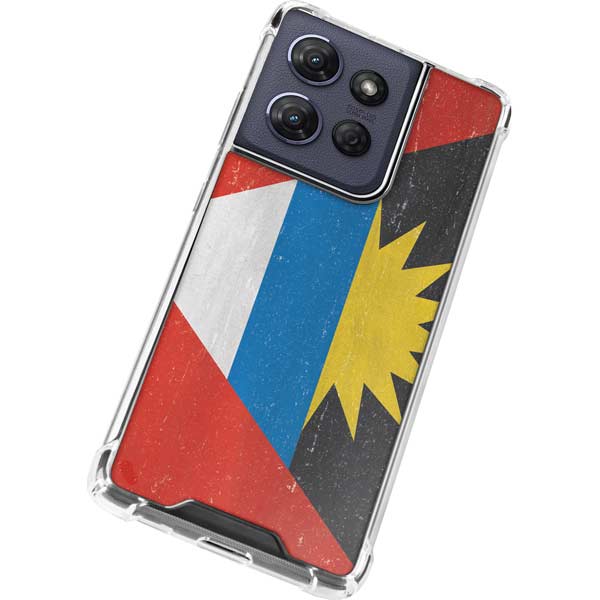 Antigua and Barbuda Flag Distressed Moto G 5G (2025) Clear Case