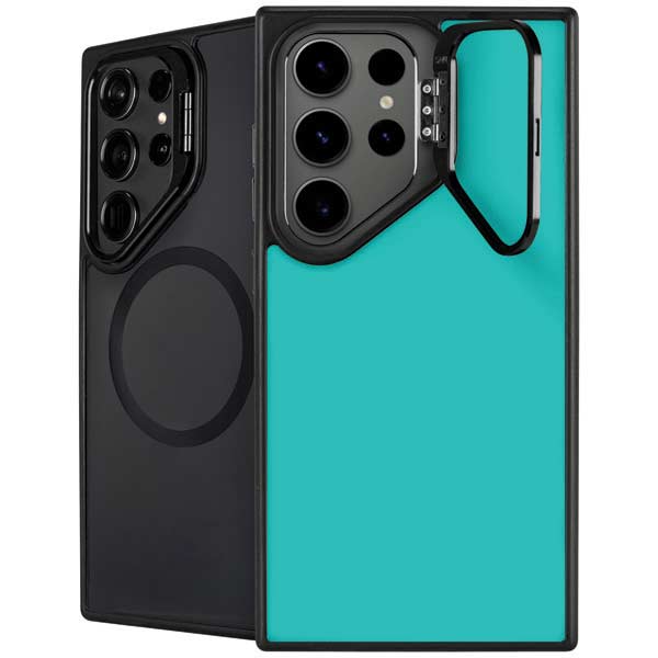 Aqua Blue Galaxy S26 Ultra Kickstand Case