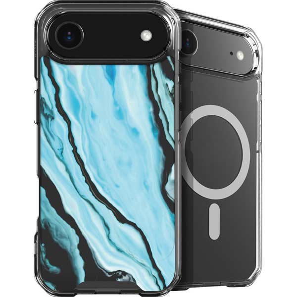 Aqua Blue Marble Ink iPhone 17 Air MagSafe Case