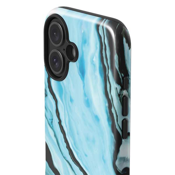 Aqua Blue Marble Ink iPhone 17 Impact Case