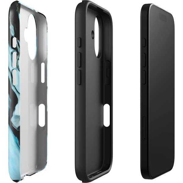 Aqua Blue Marble Ink iPhone 17 Impact Case
