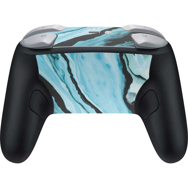 Aqua Blue Marble Ink Nintendo Switch 2 (2025) Pro Controller Skin